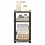 Furinno JUST Side Table, 3-Tier End Table, Open Shelves Night Stand, Bedside Table, Toolless Assembly, for Living Room, Bedroom, Bathroom, Columbia Walnut