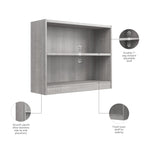 Bush Home Universal Small 2 Shelf Bookcase in Black, Low Storage and Display Bookshelf for Home Office or Living Room Organization