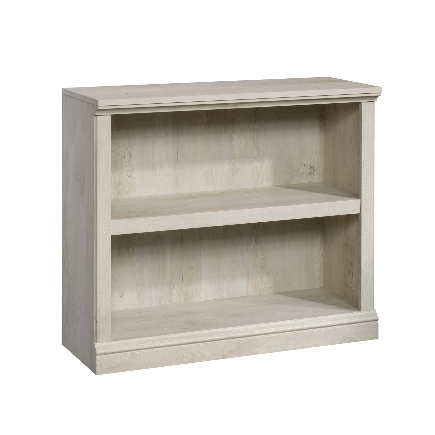 Sauder 2 Tier Book Shelf Wooden Bookcase Multipurpose Bookshelf for Home Office, Living Room, in Salt Oak