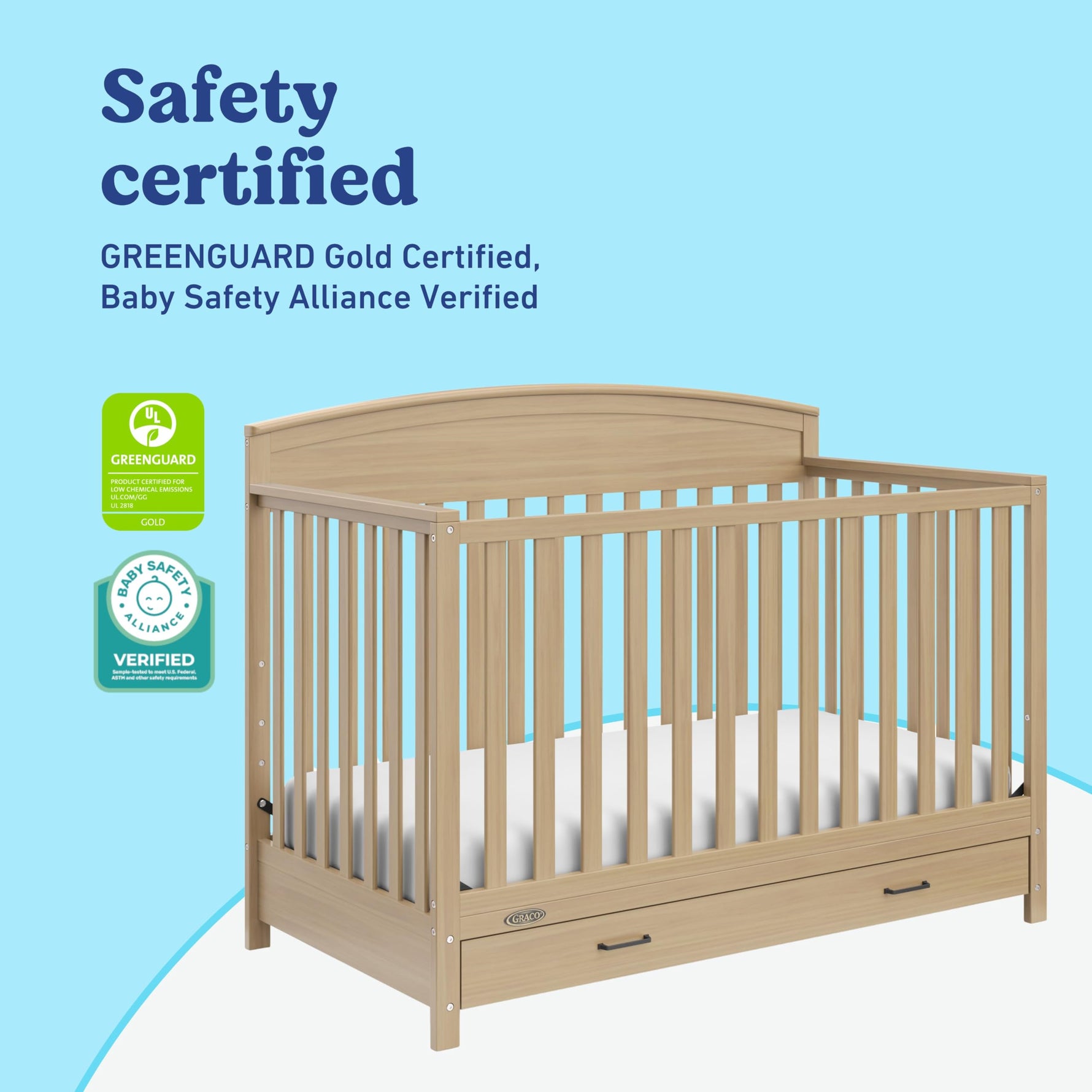 Graco Benton 5-in-1 Convertible Crib – GREENGUARD Gold Certified, Converts from Baby Crib to Toddler Bed, Daybed and Full-Size Bed, Fits Standard Full-Size Crib Mattress (White)