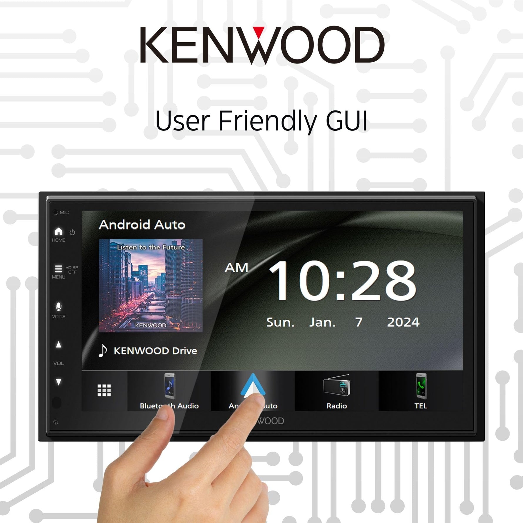 KENWOOD DMX4710S Digital Car Stereo (50W x 6-Ch), Apple CarPlay & Android Auto Compatible, Bluetooth-Enabled Head Unit with 6.8" LCD Display, Single DIN Touchscreen Car Stereo with USB Mirroring