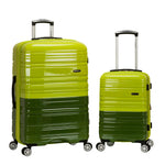 Rockland Melbourne Hardside Expandable Spinner Wheel Luggage, Checked Large 28", Black