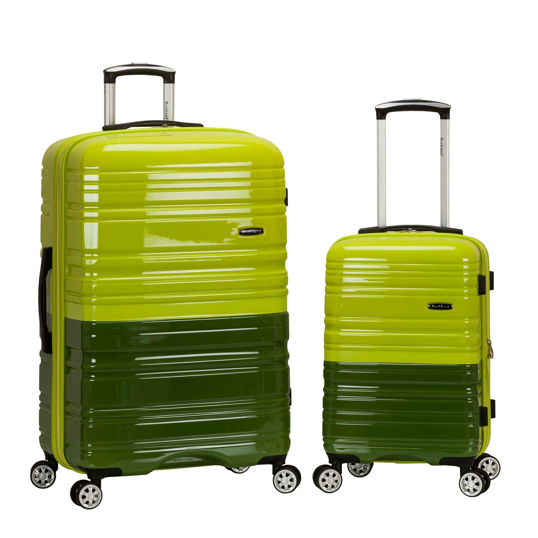 Rockland Melbourne Hardside Expandable Spinner Wheel Luggage, Checked Large 28", Black