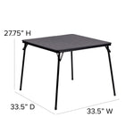 Flash Furniture Madelyn 33.5" Square Folding Multipurpose Card Table with Padded Vinyl Top, Portable Folding Game Table for 4 Players, Black