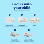 Graco Hadley 5-in-1 Convertible Crib with Drawer – GREENGUARD Gold Certified, Fits Standard Crib Mattress, Converts to Toddler Bed, Daybed and Full Bed, 4 Adjustable Mattress Heights (White)