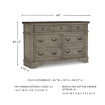Signature Design By Ashley Realyn French Country Youth 6 Drawer Dresser, Chipped White & Brown
