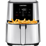 Chefman Air Fryer 8 Qt | TurboFry® 4-in-1 with 450°F Hi-Fry Option for Crispier Results | Bake, Dehydrate, Frozen | XL Nonstick Dishwasher-Safe Basket | Stainless Steel