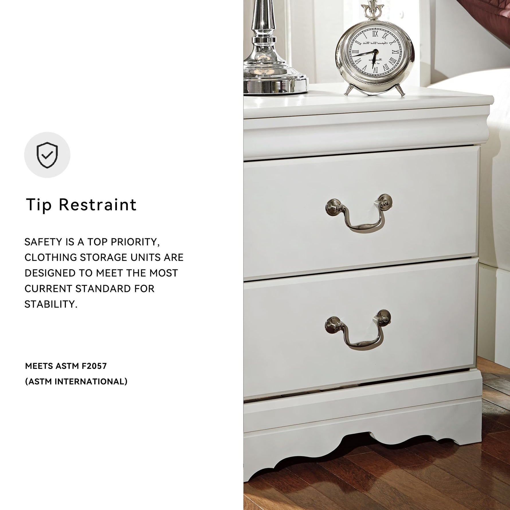 Signature Design by Ashley Alisdair Traditional 2 Drawer Nightstand, 23.75" Tall, Dark Brown