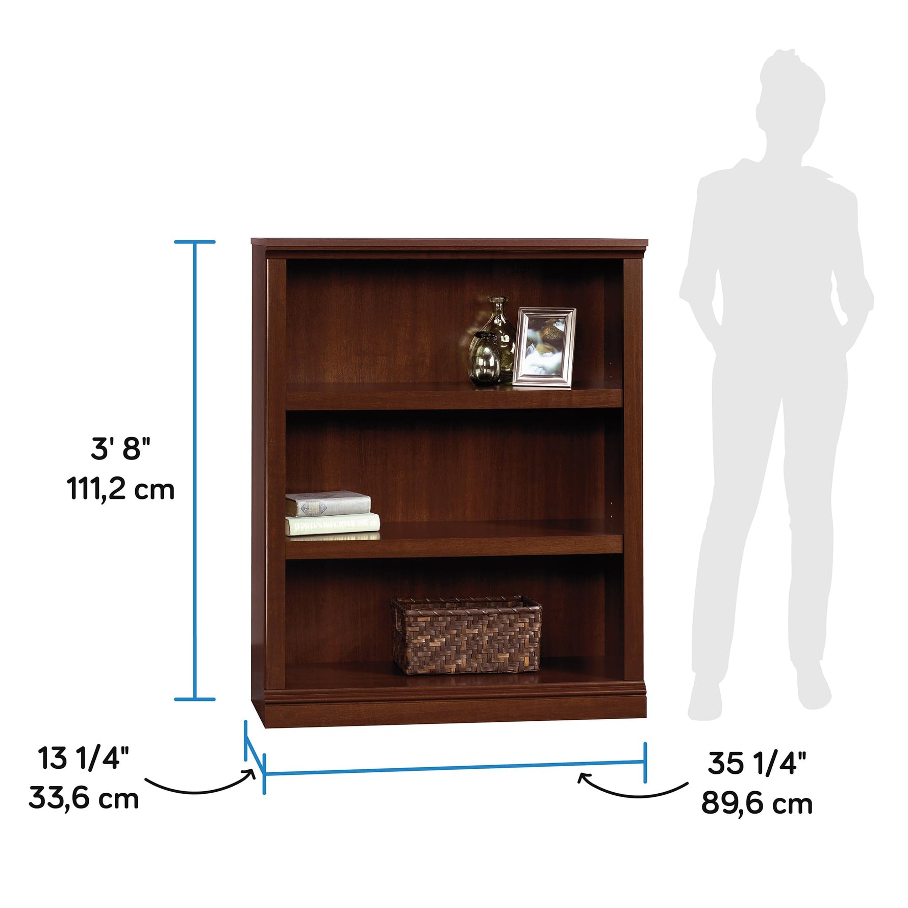 Sauder Miscellaneous Storage 3-Shelf Bookcase/ Book shelf, Oiled Oak finish