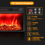 Naice 72" Electric Fireplace with Mantel and Cabinets, Fireplace TV Stand for Living Room Bedroom, Stacked Stone Surround and Remote Control 3D Realistic Flame, Black