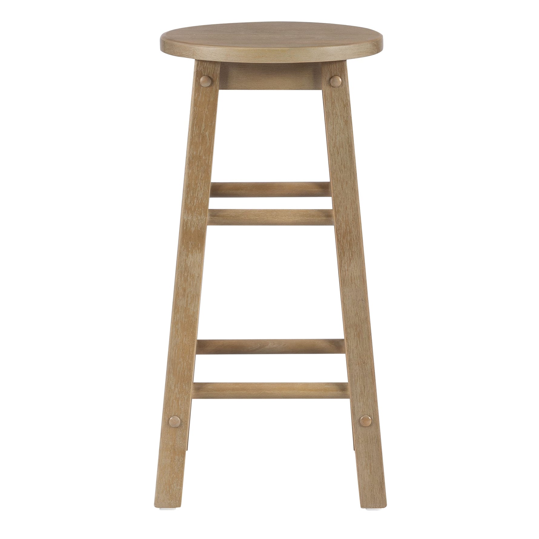 Linon Natural Barstool with Round Seat, 24-Inch