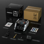 Aneken N60 Mixed Denomination Money Counter Machine, Value Counting, UV/MG/IR/DD Counterfeit Detection, 3.5" TFT Display Cash Counting Machine, Printer Enabled Bill Counter for Business