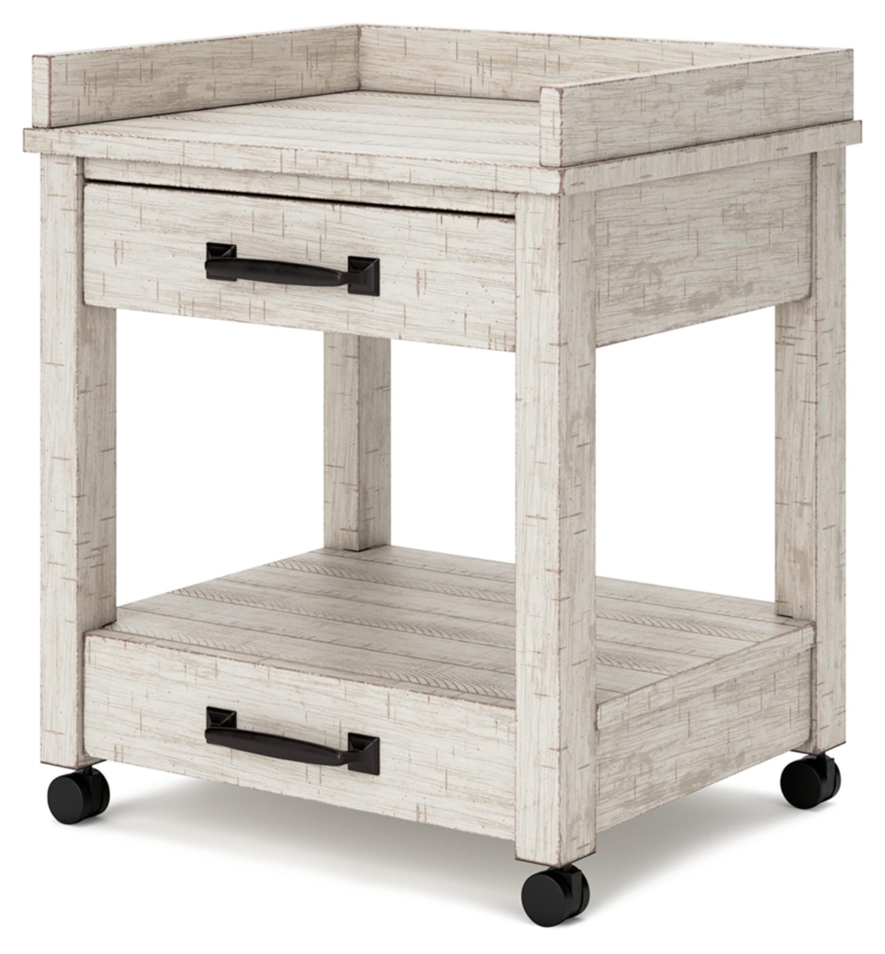 Signature Design by Ashley Baldridge Office Printer Stand, Storage, Electrical Outlets, USB Charing Ports, Wood, 21" W x 18" D x 24.63" H, Brown