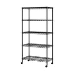 5-Tier Steel Wire Shelving, 30"W x 14"D x 61.5"H | Durable solid steel wire storage rack with adjustable shelves featuring 300 pounds per shelf weight capacity for home use