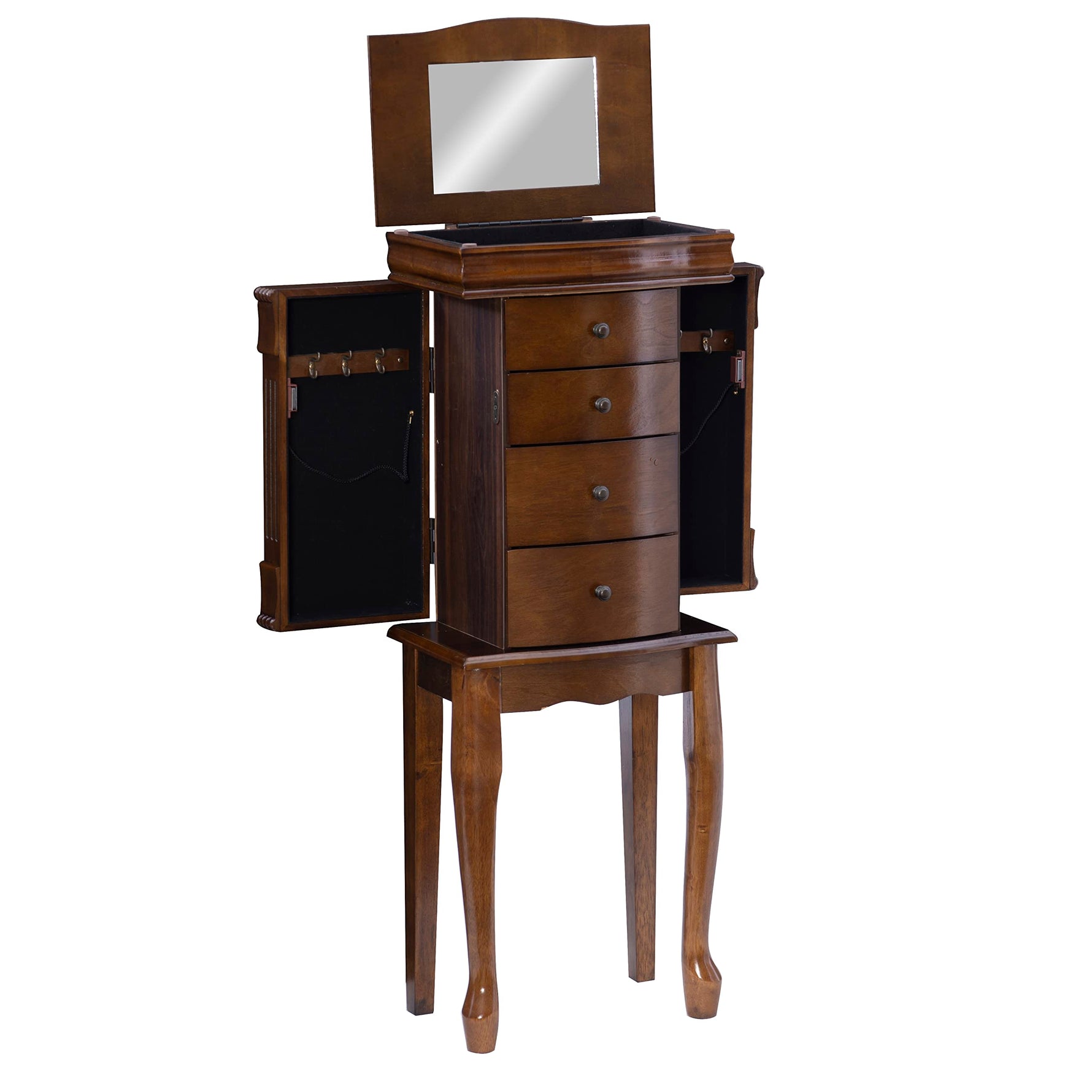 Powell Louis Philippe Jewelry Armoire, Walnut
