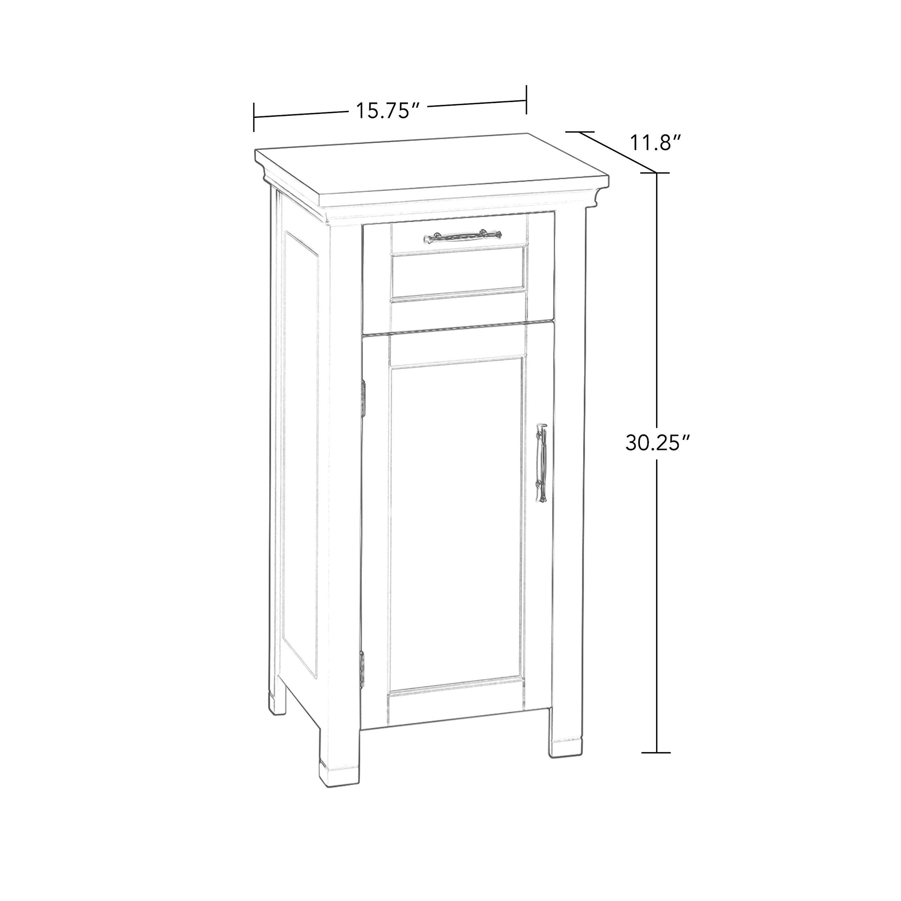 RiverRidge 06-037 Somerset Single Door Floor Storage Cabinet, White