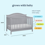 Davinci Charlie 4-in-1 Convertible Crib - GREENGUARD Gold Certified - Converts from Baby Crib to Toddler Bed, Daybed, and Full-Size Bed Effortlessly - 4 Adjustable Heights - Wooden White Baby Bed