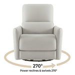 CHITA Power Recliner Chair Swivel Glider, FSC Certified Upholstered Living Room Nursery Reclining Sofa Chair with Lumbar Support, Linen
