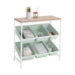 Seville Classics Rolling Utility Organizer Storage Cart , for Home Office, School, Classroom, Scrapbook, Hobby, Craft, 15 Drawer, Black