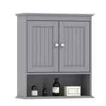 Spirich Bathroom Cabinet Wall Mounted with Doors, Wood Hanging Cabinet with Doors and Shelves Over The Toilet, Bathroom Wall Cabinet White