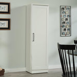 Sauder HomePlus Narrow Pantry Storage Cabinet Slim Single Door with Adjustable Shelves, Kitchen Storage Cabinet, in Soft White