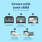 Graco Benton 5-in-1 Convertible Crib – GREENGUARD Gold Certified, Converts from Baby Crib to Toddler Bed, Daybed and Full-Size Bed, Fits Standard Full-Size Crib Mattress (White)