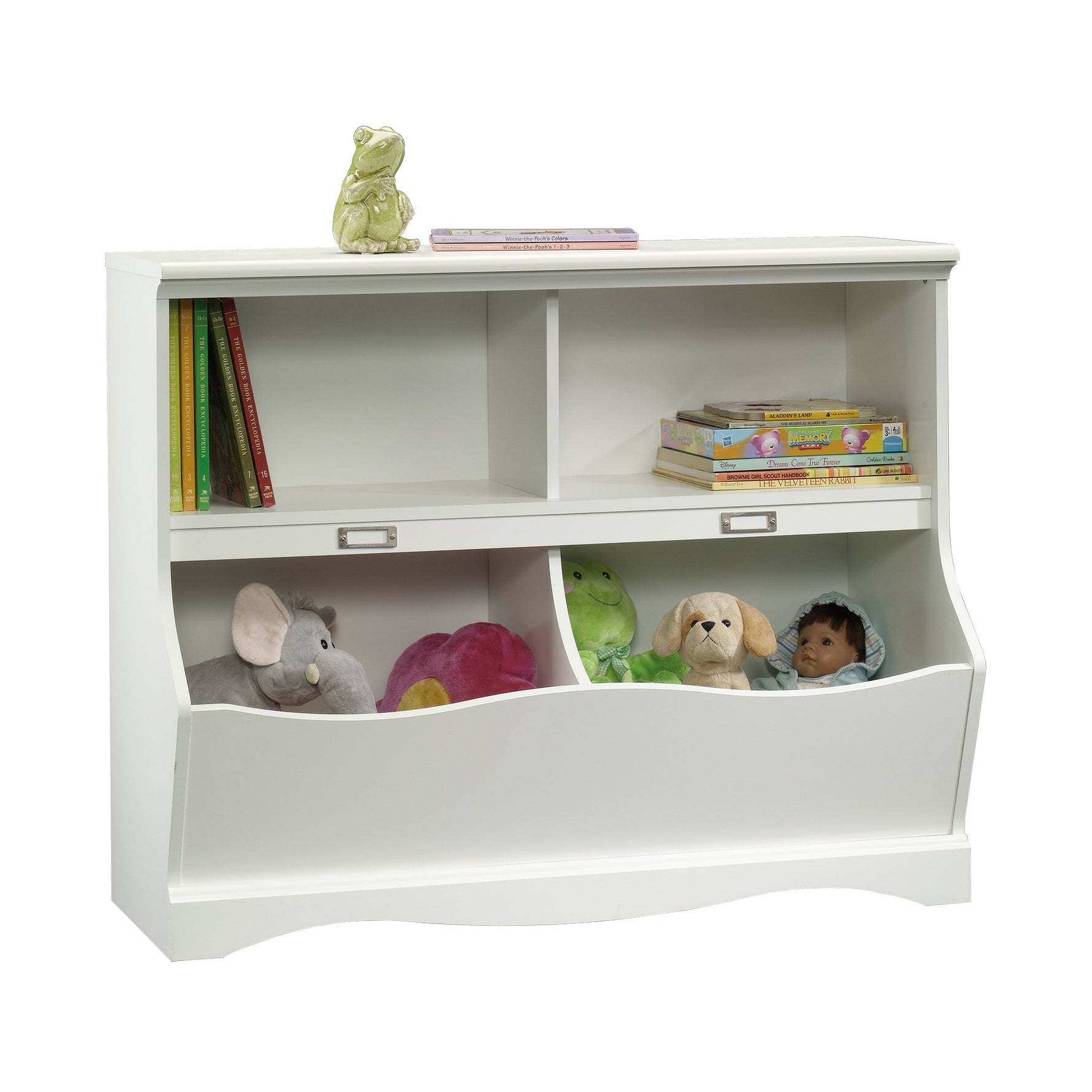 Sauder Pogo Toy Storage Chest Organizer, Kids Bookcase, Toy Box Bin for Bedroom, Living Room, in Soft White finish