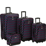 Rockland Fashion Softside 2 Piece Luggage Set, Expandable, (14" Tote/19" Upright), Purple