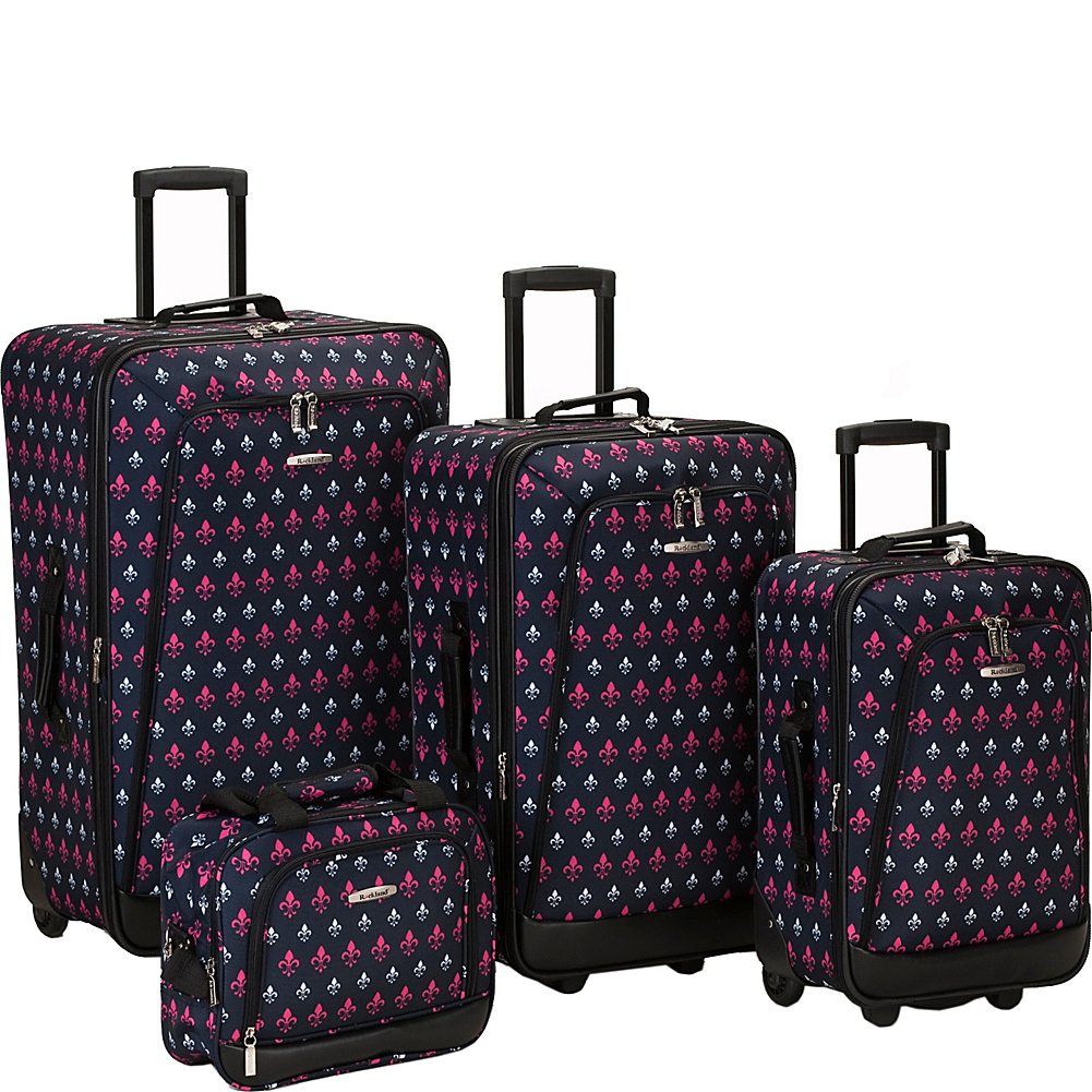 Rockland Fashion Softside 2 Piece Luggage Set, Expandable, (14" Tote/19" Upright), Purple