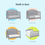 Davinci Charlie 4-in-1 Convertible Crib - GREENGUARD Gold Certified - Converts from Baby Crib to Toddler Bed, Daybed, and Full-Size Bed Effortlessly - 4 Adjustable Heights - Wooden White Baby Bed
