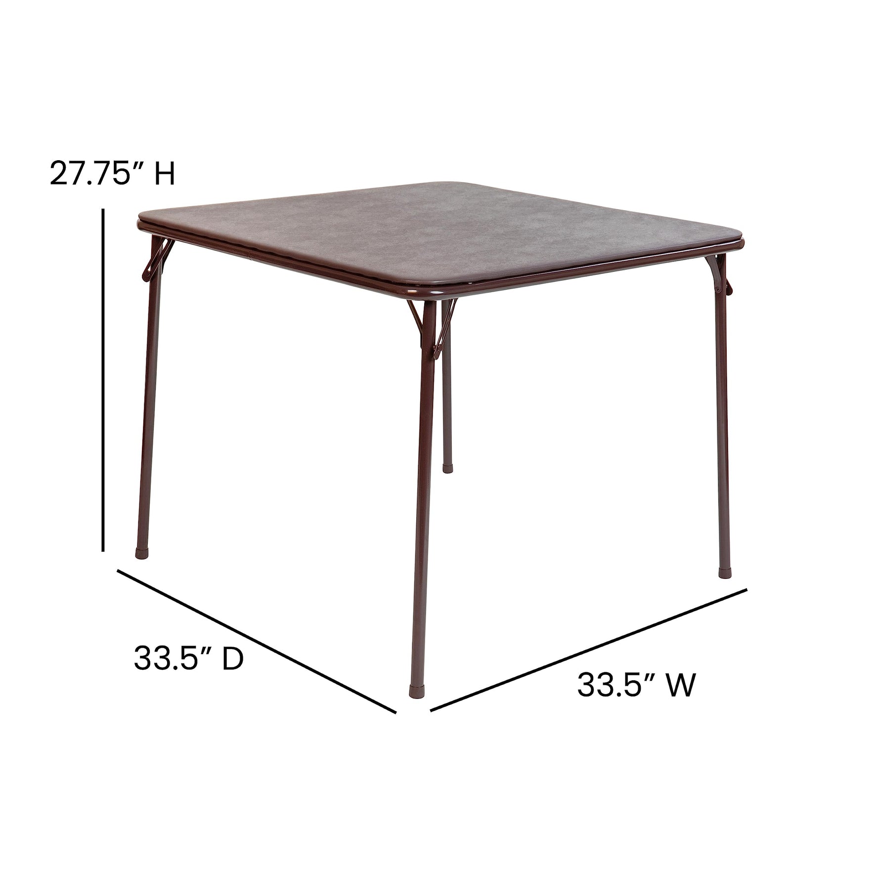 Flash Furniture Madelyn 33.5" Square Folding Multipurpose Card Table with Padded Vinyl Top, Portable Folding Game Table for 4 Players, Black