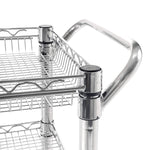 Seville Classics UltraDurable NSF Commercial Heavy Duty Metal Rolling Utility Cart, w/ Steel Shelves, Handle Bar for Restaurant, Garage, Warehouse, Kitchen, Office, Top Shelf (36"W x 18"D)