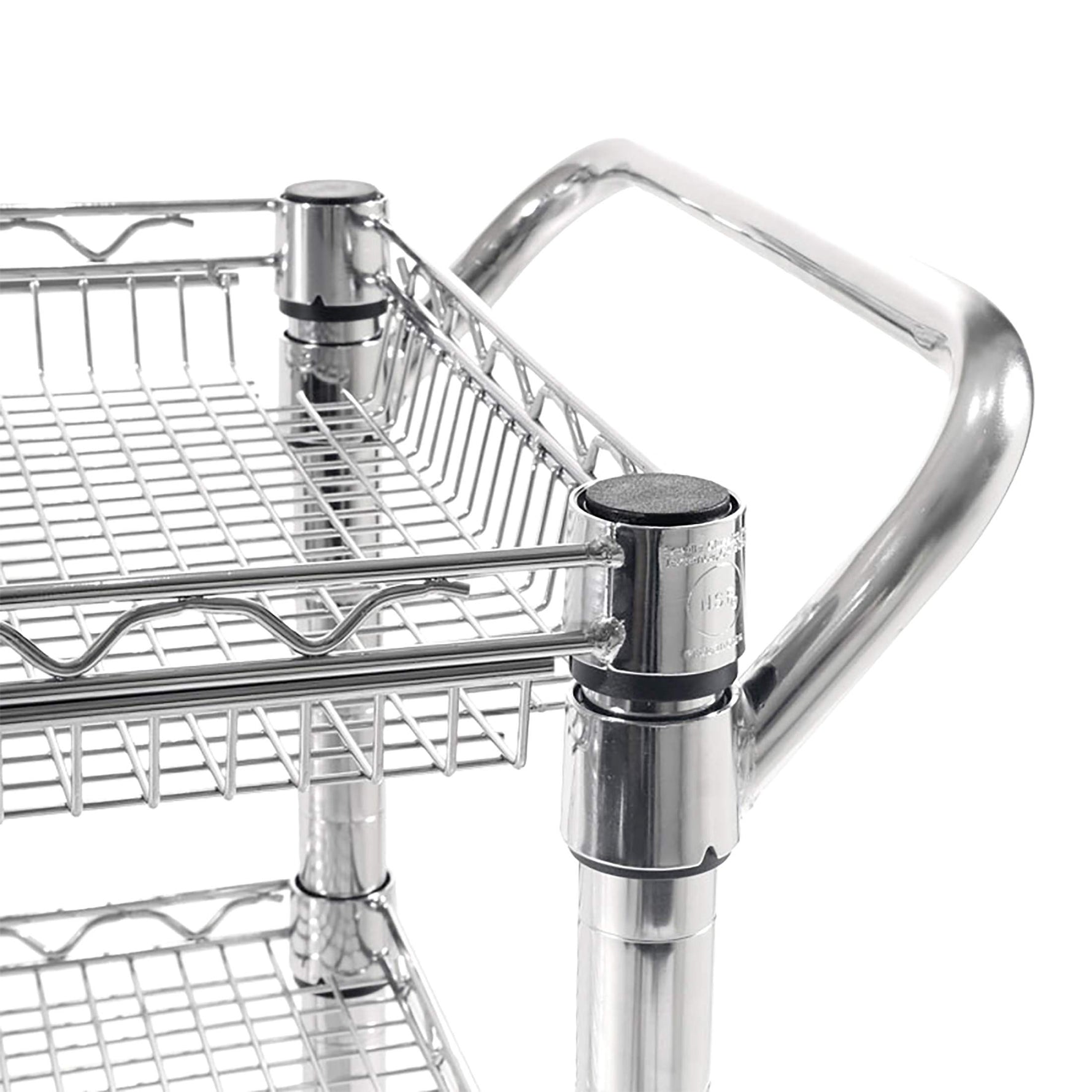 Seville Classics UltraDurable NSF Commercial Heavy Duty Metal Rolling Utility Cart, w/ Steel Shelves, Handle Bar for Restaurant, Garage, Warehouse, Kitchen, Office, Top Shelf (36"W x 18"D)