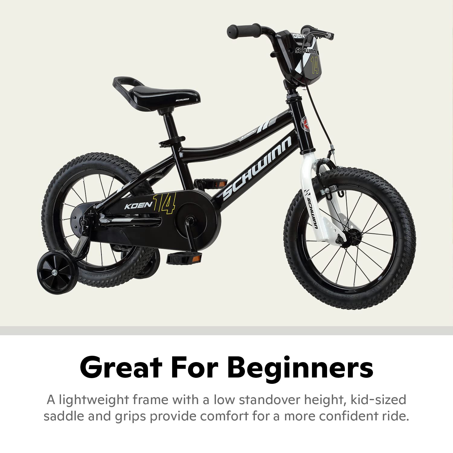 Schwinn Koen Bike, 16 Inch Bike for Kids Ages 3-7, SmartStart Ergonomic Design for Kids, Adjustable Seat Grows with your Child, Rear Coaster Brake and Front Caliper Brake, Training Bicycle