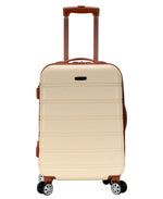 Rockland Melbourne Hardside Expandable Spinner Wheel Luggage, Checked Large 28", Black