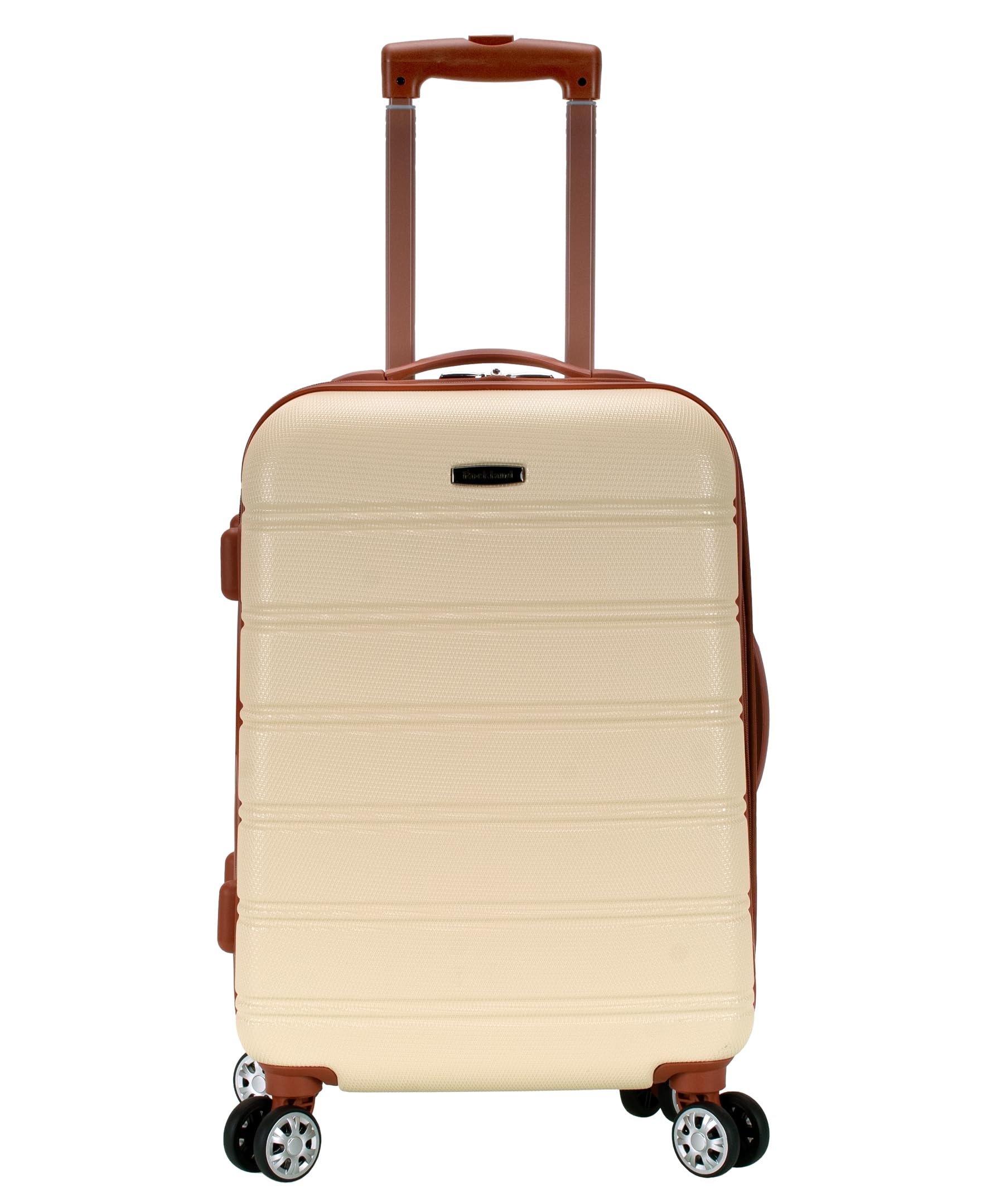 Rockland Melbourne Hardside Expandable Spinner Wheel Luggage, Checked Large 28", Black