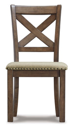 Signature Design by Ashley Moriville Modern Farmhouse 19" Upholstered Dining Room Chair, 2 Count, Brown