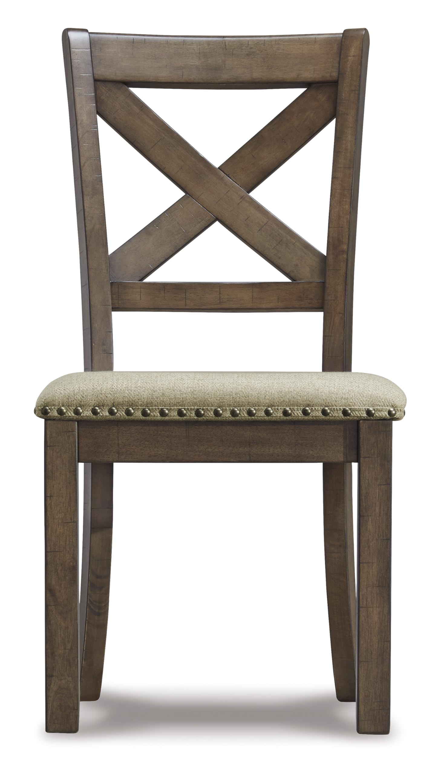 Signature Design by Ashley Moriville Modern Farmhouse 19" Upholstered Dining Room Chair, 2 Count, Brown