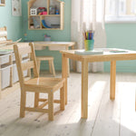 Flash Furniture Kyndl Kids Solid Hardwood Table and Chair Set for Playroom, Bedroom, Kitchen - 3 Piece Set - Natural