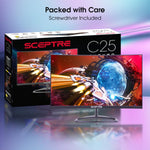 Sceptre Curved 24.5-inch Prime Gaming Monitor up to 240Hz 1080p R1500 1ms DisplayPort x2 HDMI x2 Blue Light Shift Build-in Speakers, Machine Black 2025 (C255B-FWT240 Series)