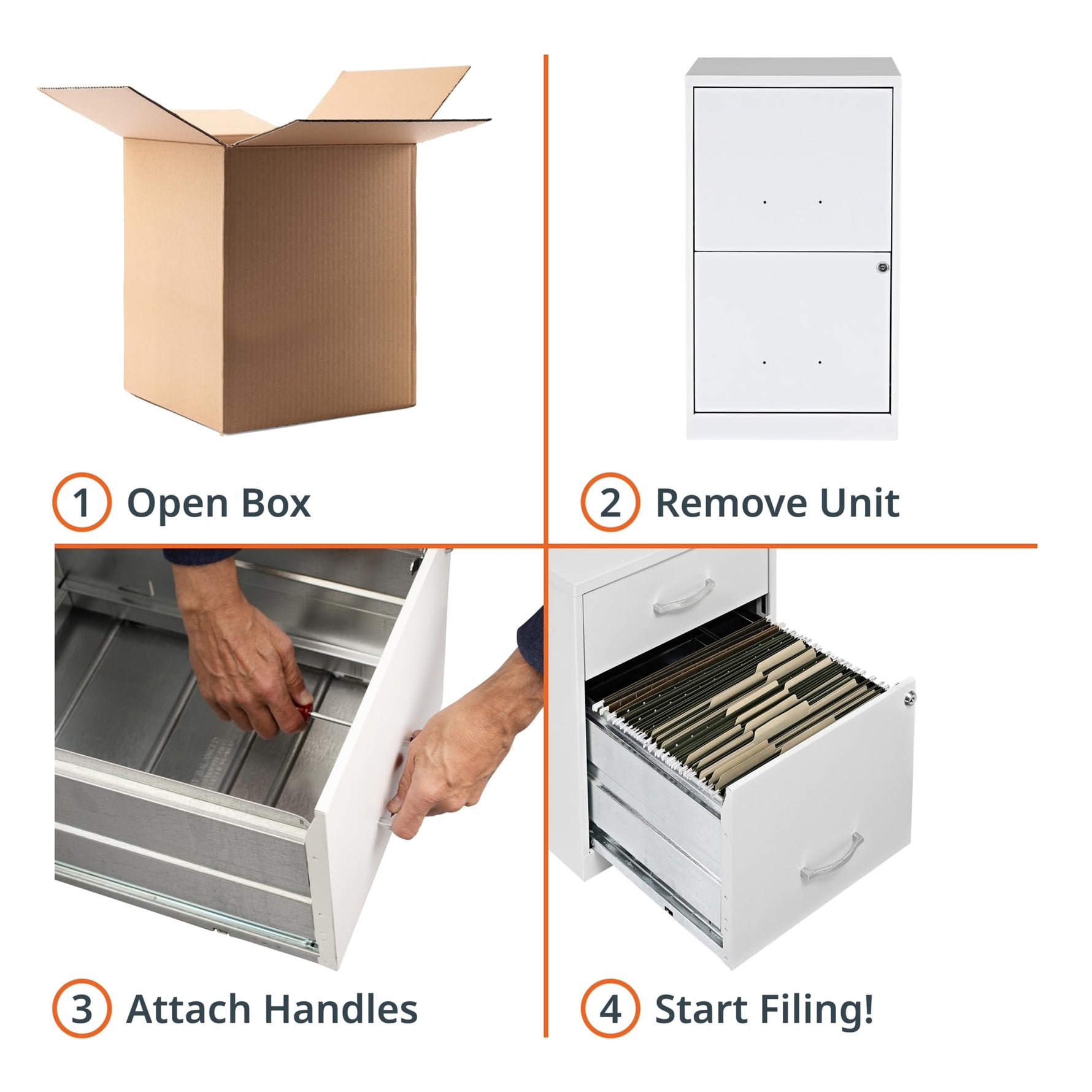 NuSparc 2 Drawer Locking Filing Cabinet | Pre-Assembled Steel Construction | Space-Saving Design is Perfect for Home and Small Office | Letter-Size | Assembled in North America
