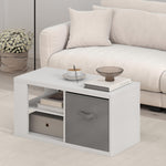 Furinno CLASSIC Coffee Table, Modern Rectangle Coffee Table with 1.8" Triple Thick Tabletop, Side Table, Toolless Assembly, for Living Room, Home Office, Black