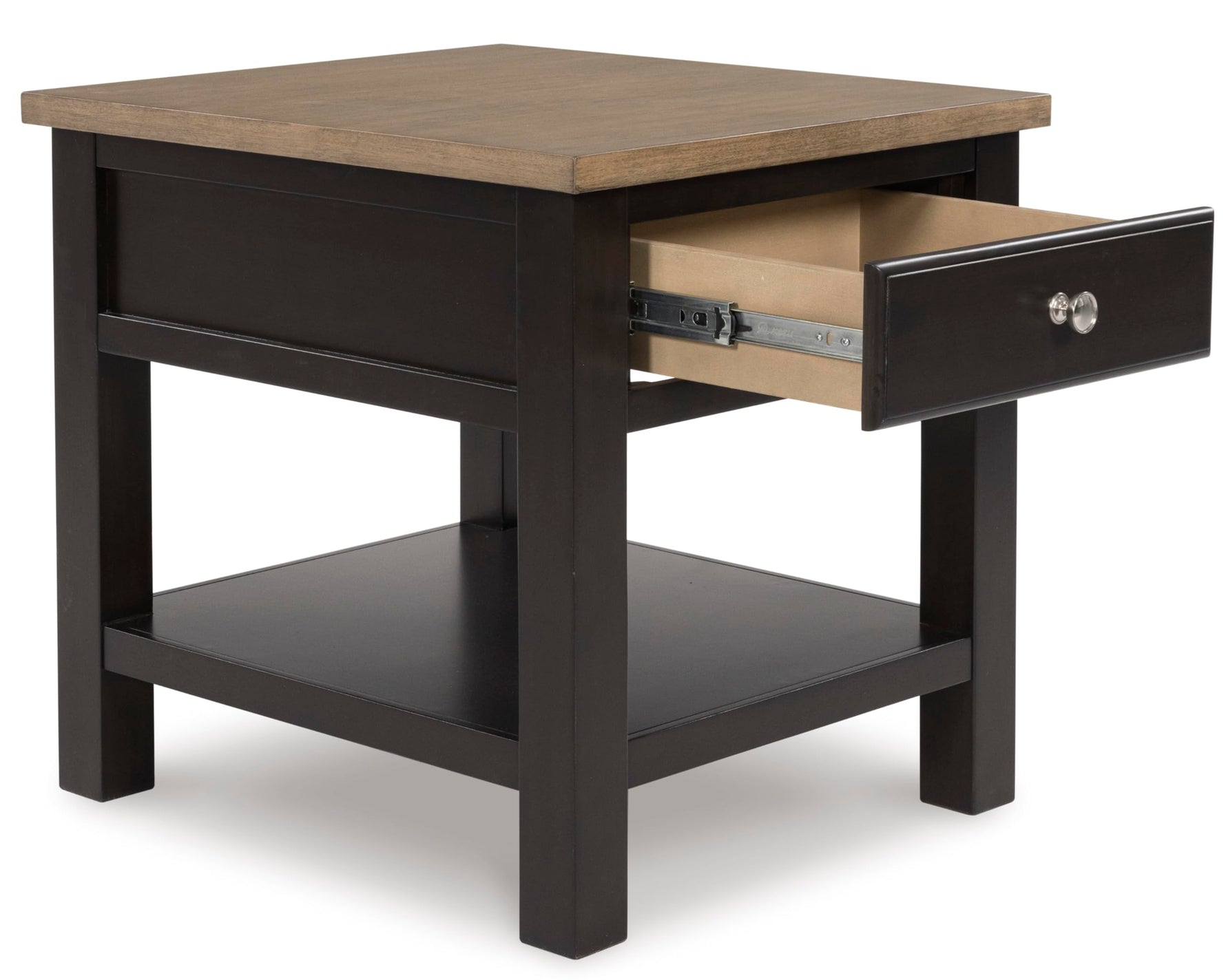 Signature Design by Ashley Bolanburg End Table for Living Room, Two-Tone Distressed Wood Side Table with Smooth-Gliding Drawer, Farmhouse Plank-Style Top, Ideal Night Stand Use, Antique White/Oak