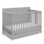 Graco Hadley 5-in-1 Convertible Crib with Drawer – GREENGUARD Gold Certified, Fits Standard Crib Mattress, Converts to Toddler Bed, Daybed and Full Bed, 4 Adjustable Mattress Heights (White)