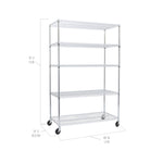 UltraDurable 5-Tier NSF Steel Wire Shelving, 48"W x 24"D x 76"H, Black | Heavy-duty commercial-grade solid steel wire storage rack featuring 800 pounds per shelf weight capacity