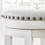 Signature Design by Ashley Valebeck Upholstered Swivel Stool, Cushioned Seat, Woven Fabric Upholstery, Wood, 24" H, Brown & Black