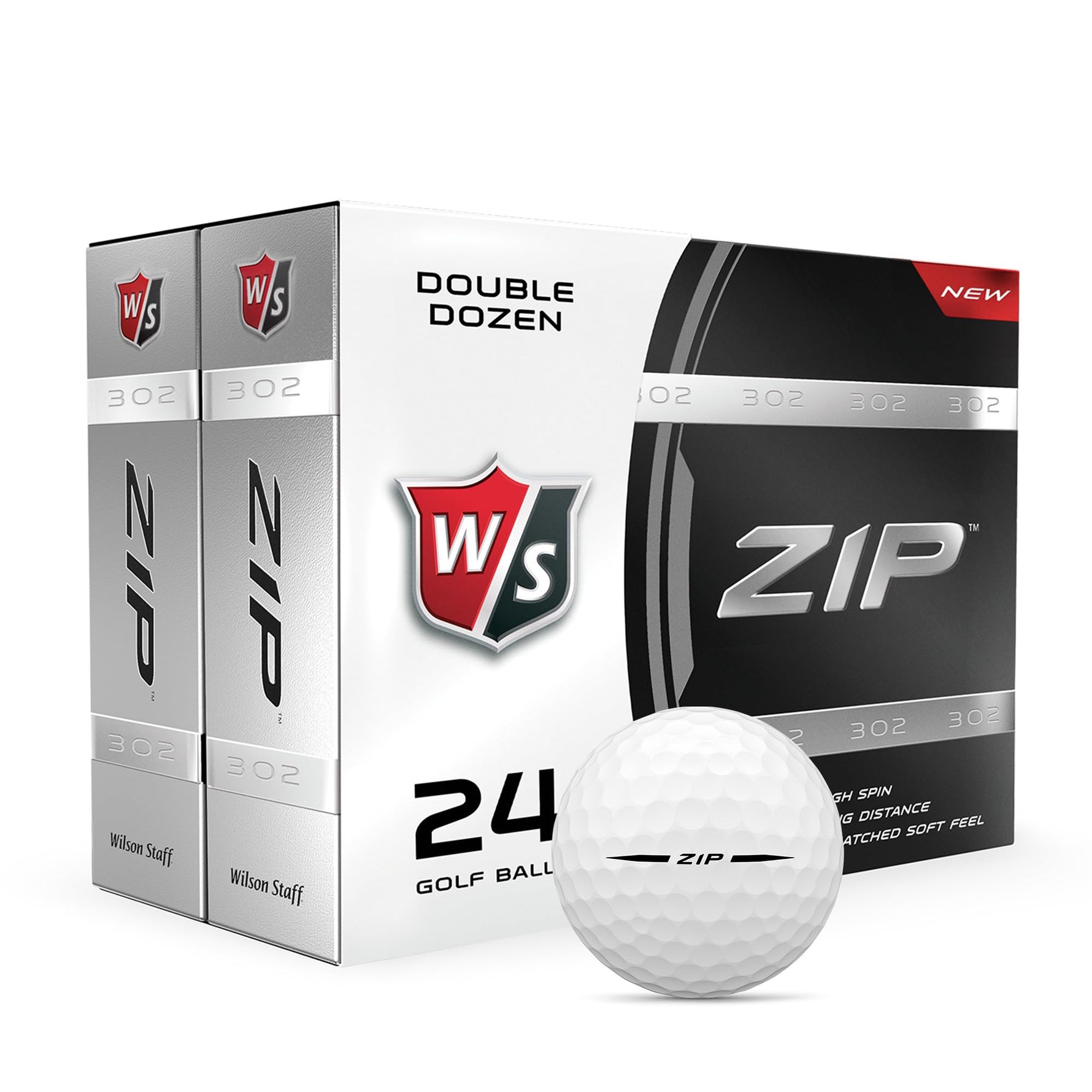 Wilson Staff Zip Double Dozen Golf Balls, White, Large (WGWP25000)