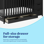 Graco Hadley 5-in-1 Convertible Crib with Drawer – GREENGUARD Gold Certified, Fits Standard Crib Mattress, Converts to Toddler Bed, Daybed and Full Bed, 4 Adjustable Mattress Heights (White)