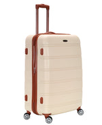 Rockland Melbourne Hardside Expandable Spinner Wheel Luggage, Checked Large 28", Black