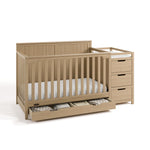 Graco Hadley 5-in-1 Convertible Crib with Drawer – GREENGUARD Gold Certified, Fits Standard Crib Mattress, Converts to Toddler Bed, Daybed and Full Bed, 4 Adjustable Mattress Heights (White)